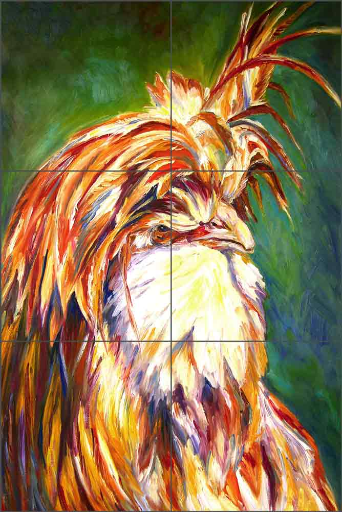 Big Bird - Buffed Laced Polish by Diane Williams Ceramic Tile Mural DWA003
