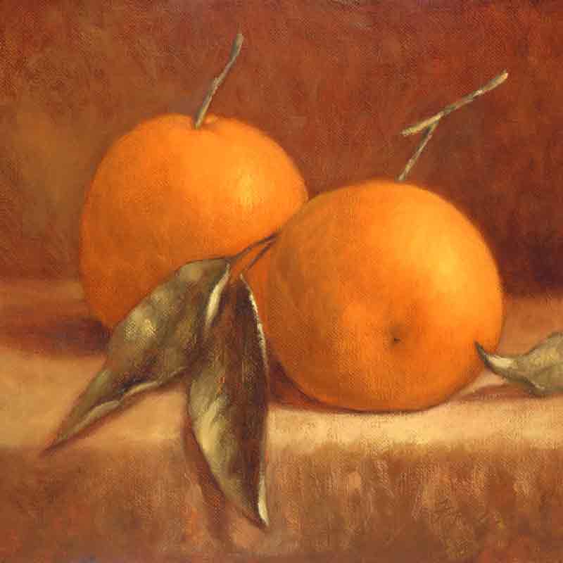 Two Tangerines by Frances Poole Accent & Decor Tile FPA016AT