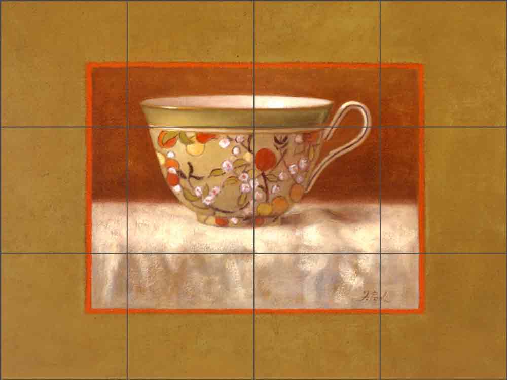 Tea for One by Frances Poole Ceramic Tile Mural FPA013