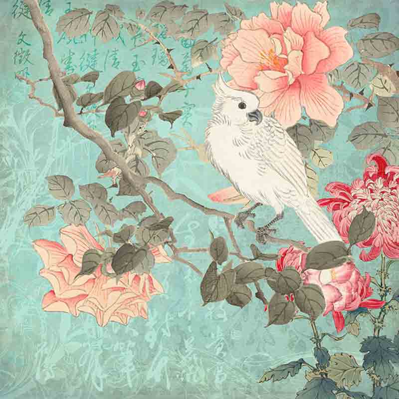 Chinese Cockatoo Garden by Andrea Haase Accent & Decor Tile OB-HAA1390AT