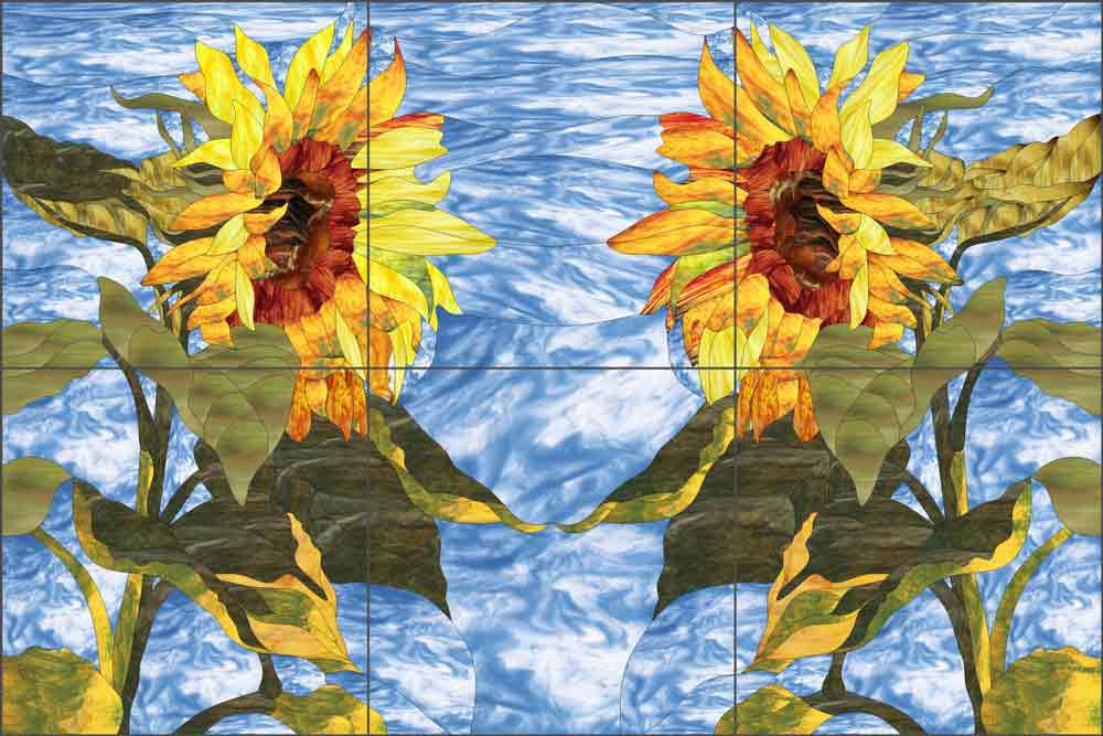 Sunflower Introductions by Paned Expressions Ceramic Tile Mural OB-PES76