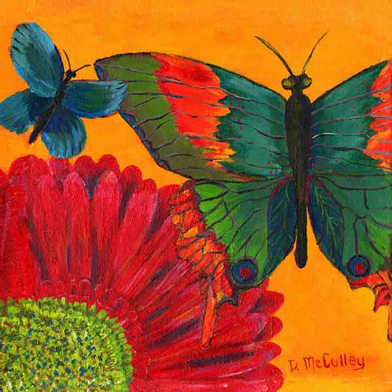 Papillon Juane by Debbie McCulley Accent & Decor Tile POV-DM005AT