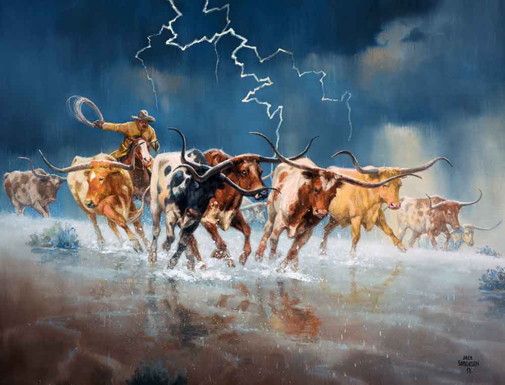 Of Longhorns and Bad Language by Jack Sorenson Accent & Decor Tile RW-JS052AT