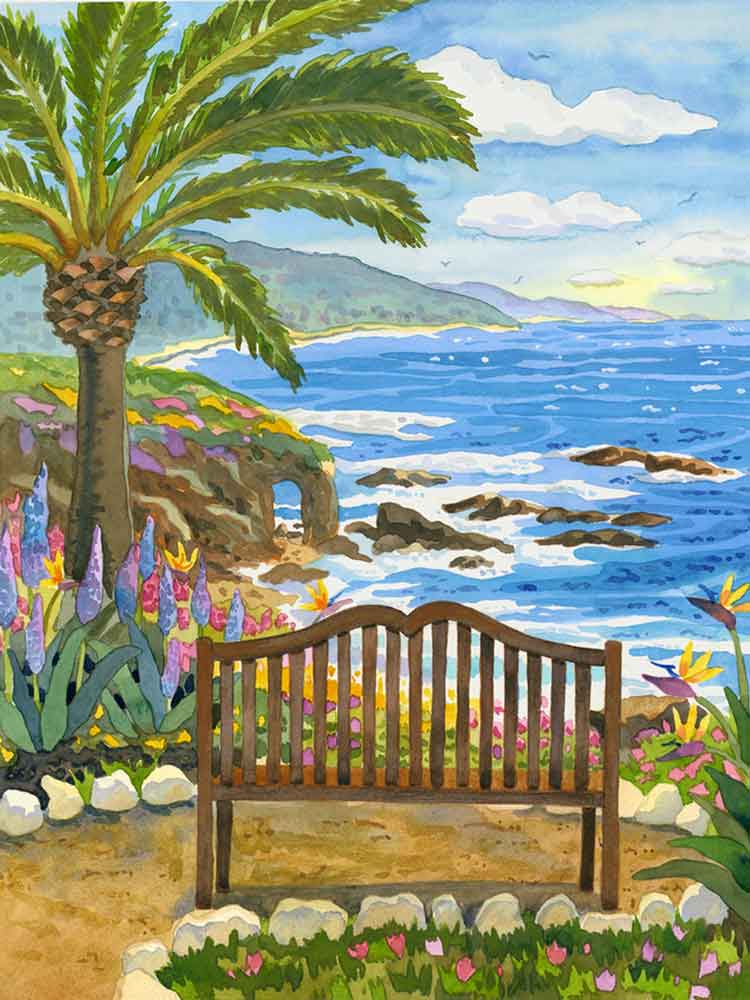 Bench at the Montage by Robin Wethe Altman Accent & Decor Tile RWA047AT