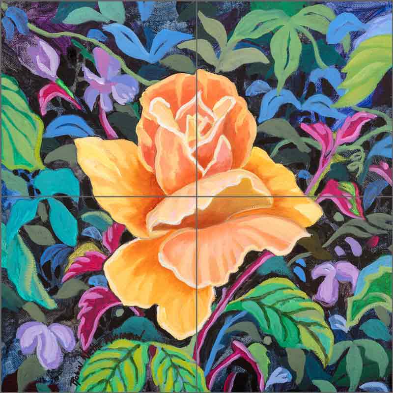 Biltmore Rose by Robin Wethe Altman Ceramic tile Mural RWA048