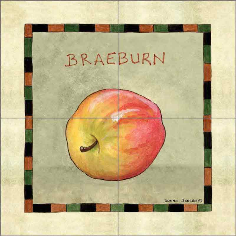 Braeburn Apple by Donna Jensen Ceramic Tile Mural DJ040
