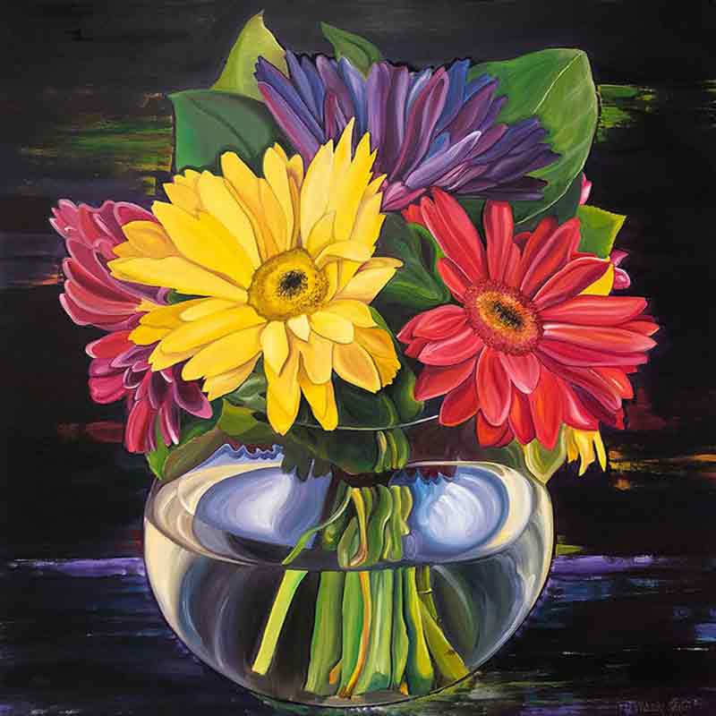 Gerbera Vase by Nancy Jacey Ceramic Accent & Decor Tile NJ105AT
