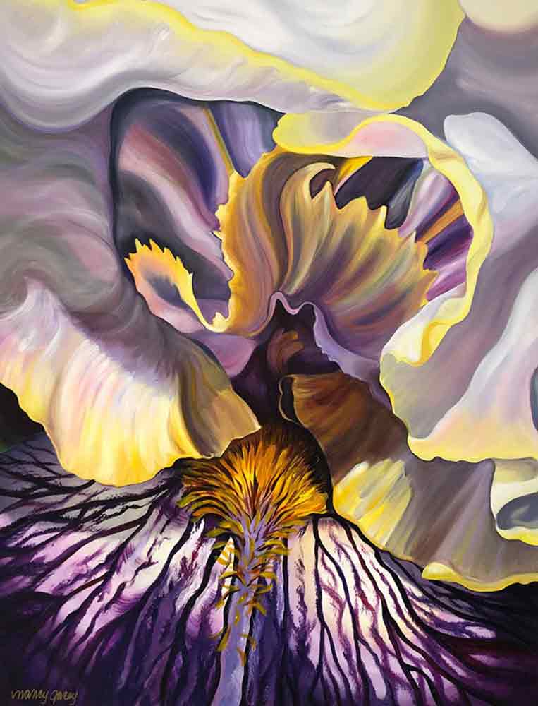 Purple Iris by Nancy Jacey Ceramic Accent & Decor Tile NJ111AT