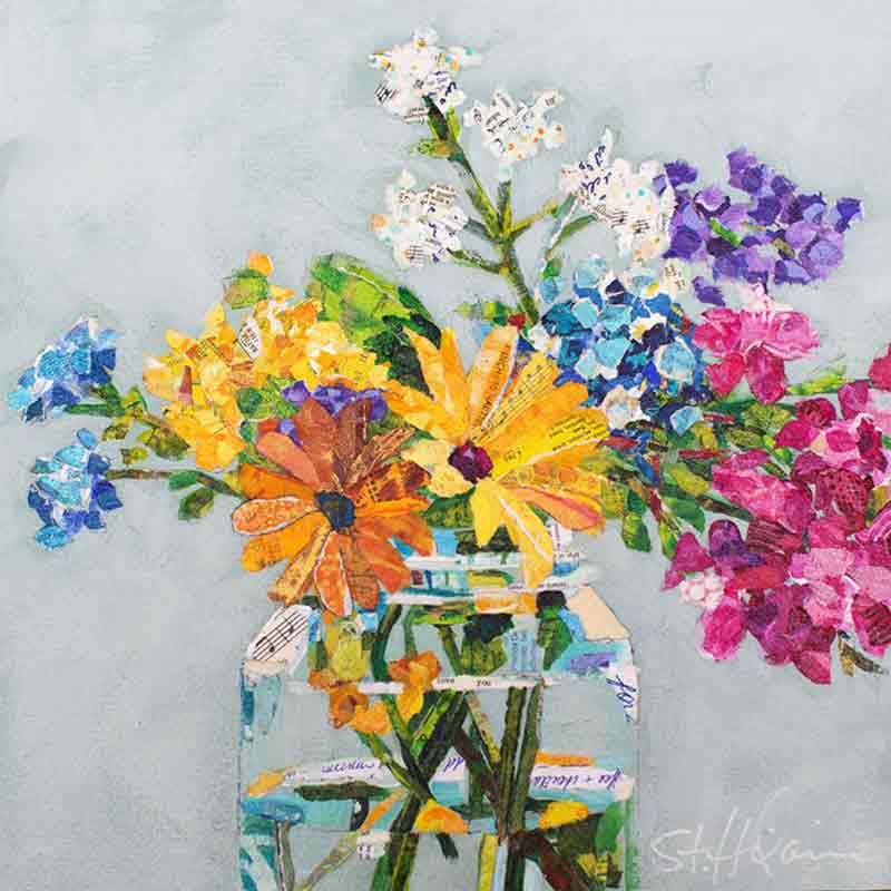 Wildflowers I by Elizabeth St Hilaire Ceramic Accent & Decor Tile OB-EN1723AT