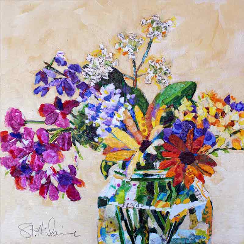 Wildflowers II by Elizabeth St Hilaire Ceramic Accent & Decor Tile OB-EN1727AT