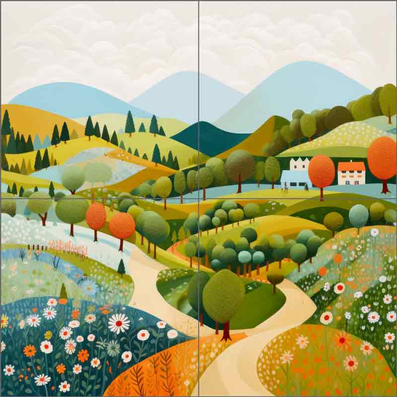 Landscapes in Harmony 10 by Lazar Studio Ceramic Tile Mural OB-LAZ17-68