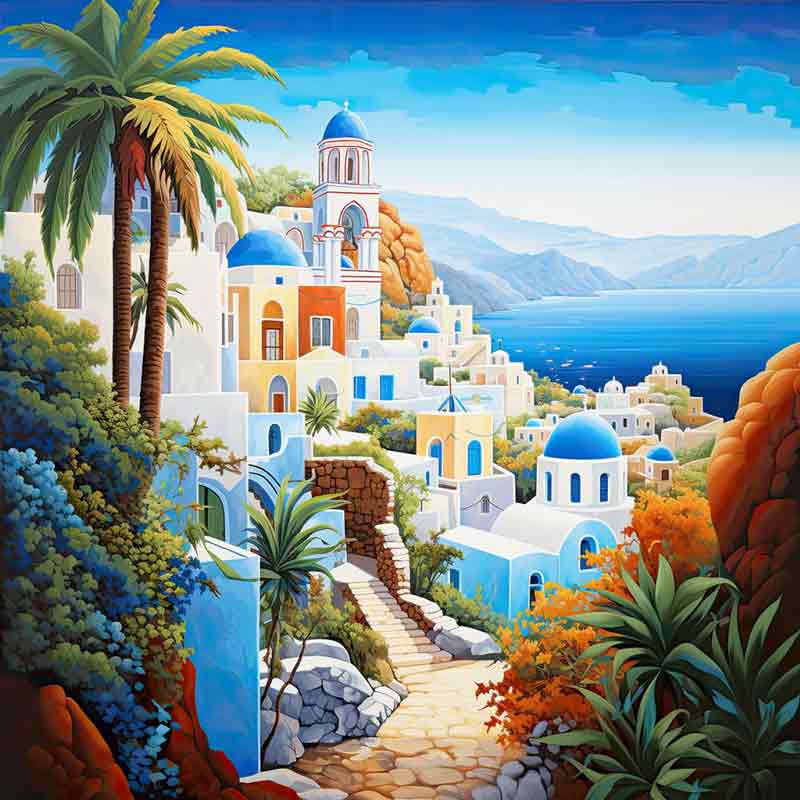 On the Aegean 2 by Ray Powers Ceramic Tile Mural OB-RPA450aAT