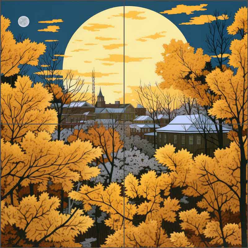 Old Time Autumn by Ray Powers Ceramic Tile Mural OB-RPA497