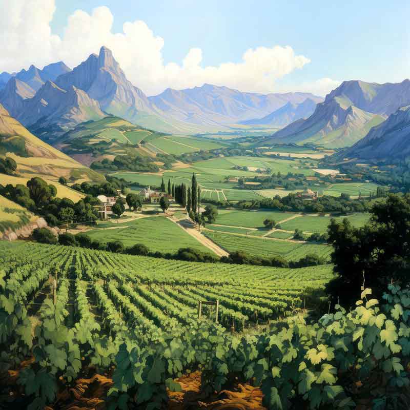 Grapes in the Valley Italy by Ray Powers Ceramic Accent & Decor Tile OB-RPA576AT