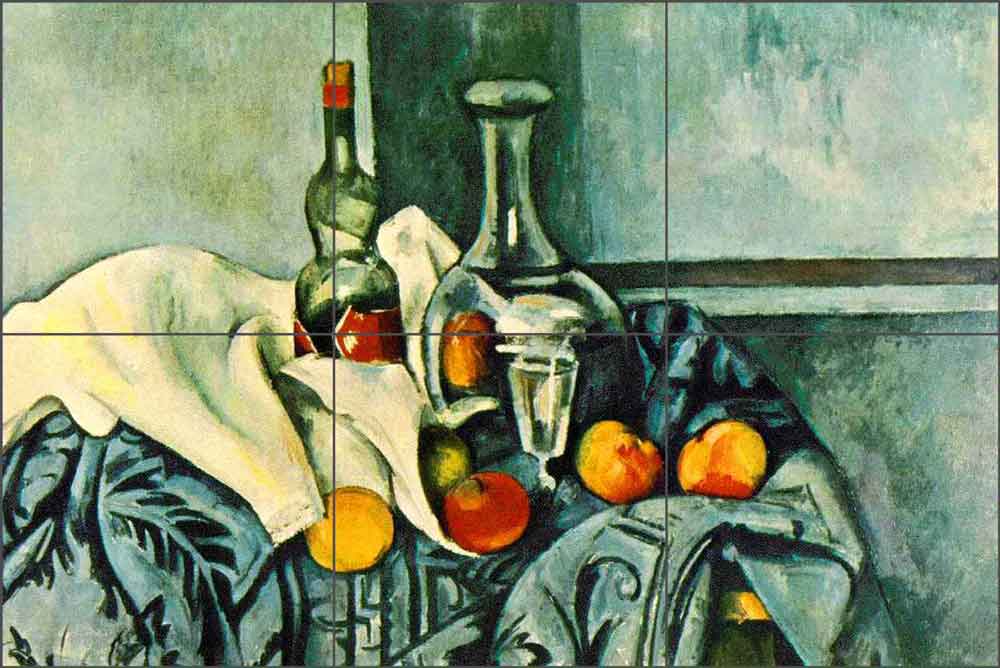 Still Life with Peppermint Bottle by Paul Cezanne Ceramic Tile Mural PC005