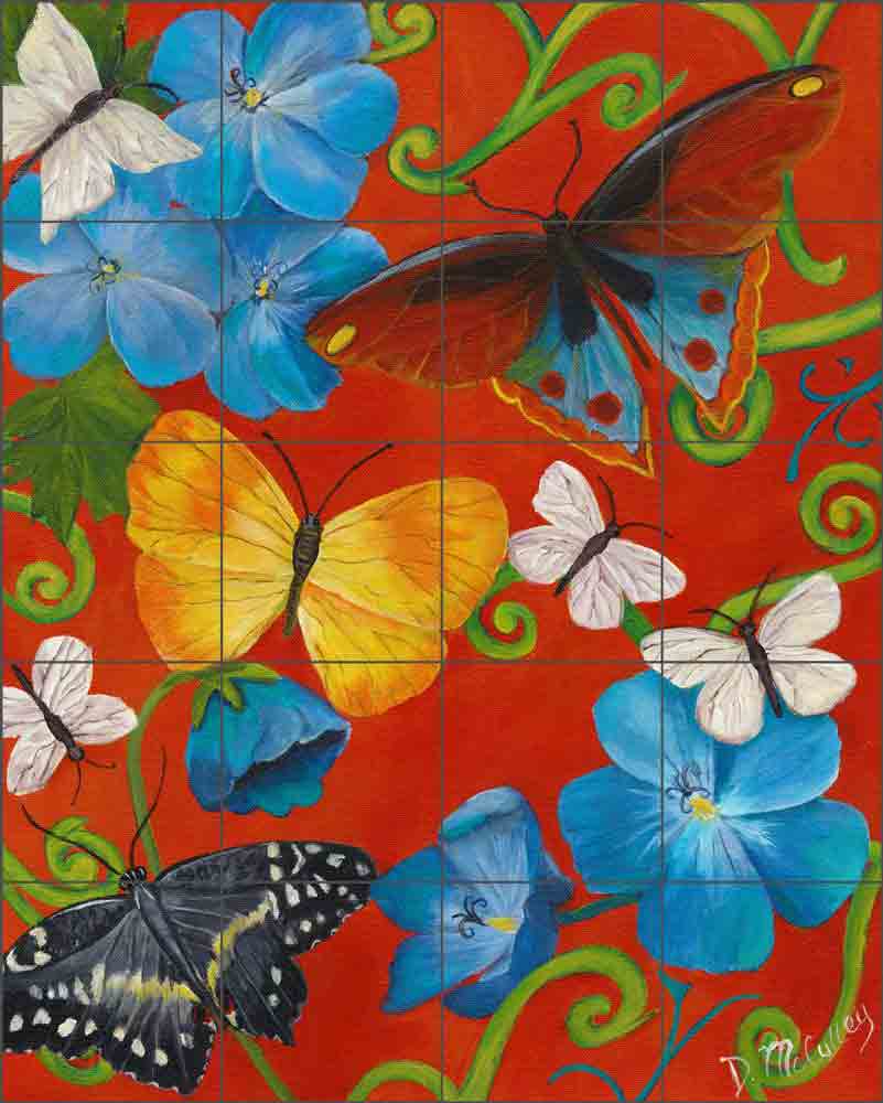 Garden Party 4 by Debbie McCulley Ceramic Tile Mural POV-DM031