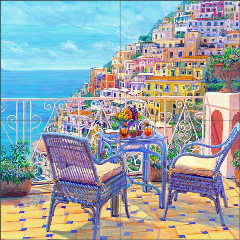 Amalfi, Italy by Mayumi Ohno Ceramic Tile Mural POV-MO001