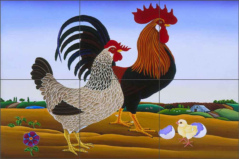 Gungor's Chicken by Raul del Rio Ceramic Tile Mural - POV-RR017