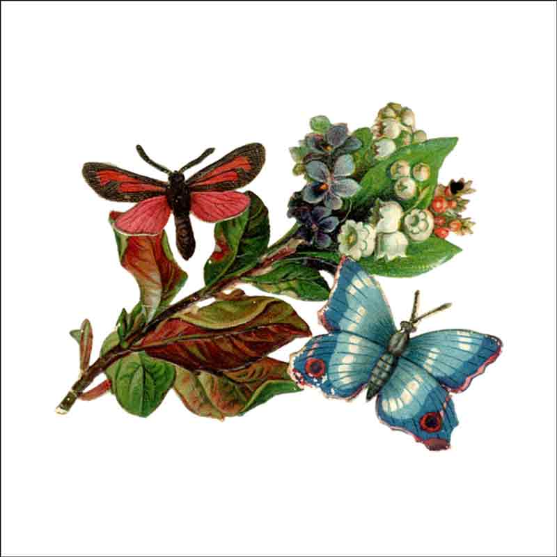 Vintage Butterfly 069 by DP Art Ceramic Accent & Decor Tile ABF069AT