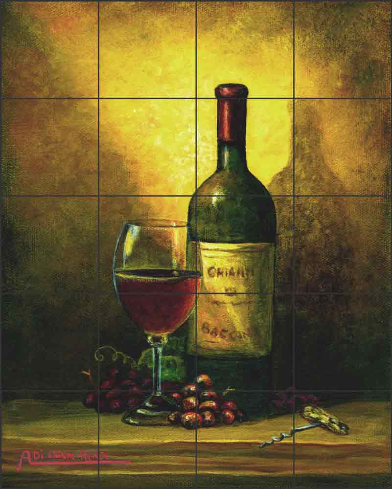 Wine Shadow by Angelica Di Chiara Ceramic Tile Mural ADCH016