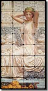 Moore "Silver" Old World Tumbled Marble Tile Mural 16" x 32" - AJM008