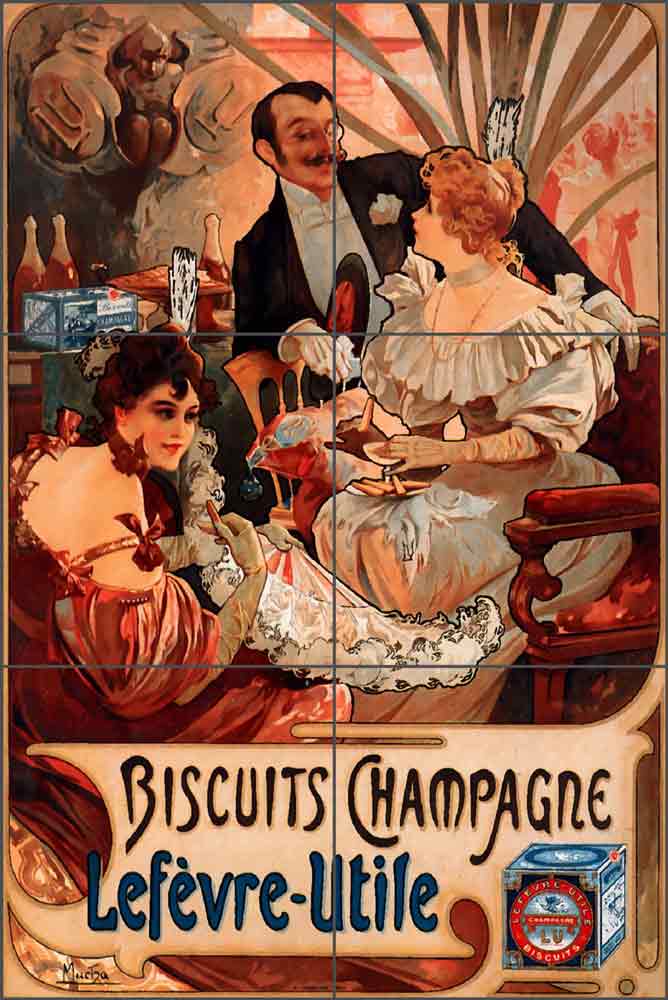 Biscuits Champagne Lefvre Utile by Alphonse Maria Mucha AMM028