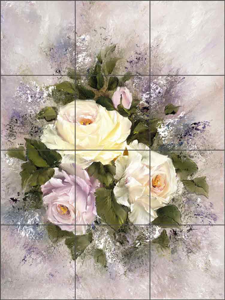 Lavender Rose II by Carolyn Cook Ceramic Tile Mural CC008