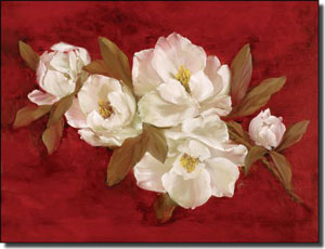 Cook Magnolia Floral Ceramic Accent Tile 8" x 6" - CC017AT