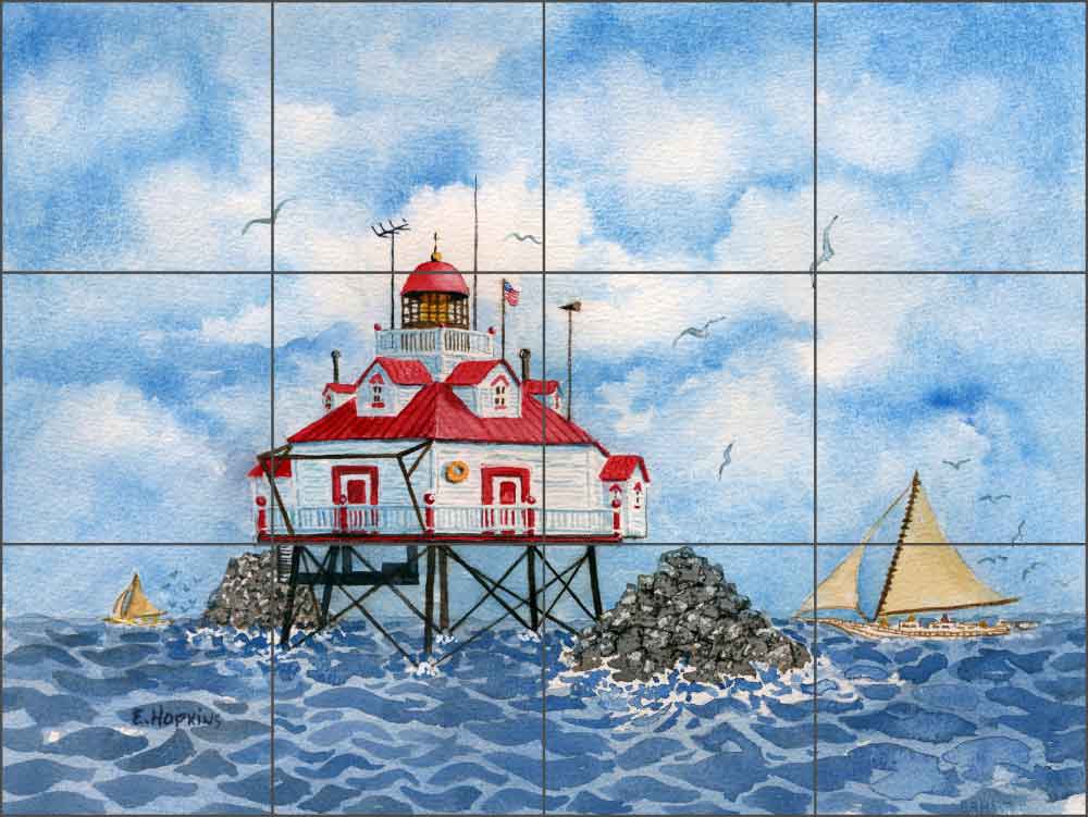 Thomas Point, Annapolis by Edie Hopkins Ceramic Tile Mural - CCI-EH191