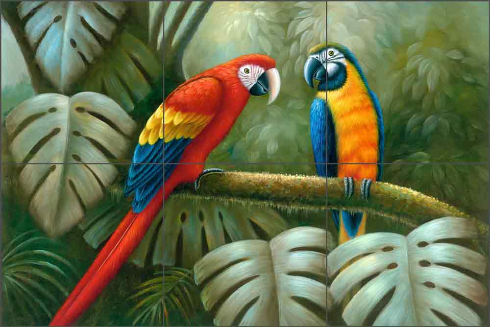 Tropical Pair by C. H. Ching Ceramic Tile Mural CHC076