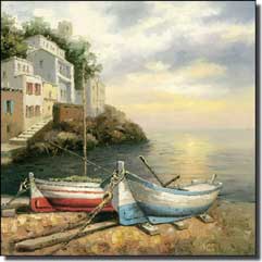 Ching Village Seascape Ceramic Accent Tile 4.25" x 4.25" - CHC081AT
