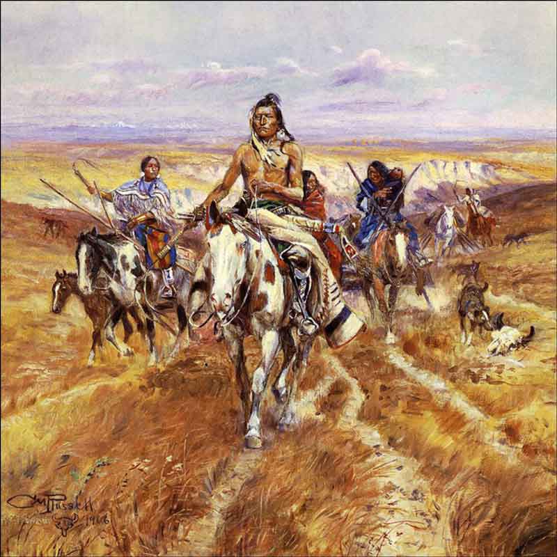 When the Plains Were His by Charles M. Russell Ceramic Accent & Decor Tile - CMR014AT