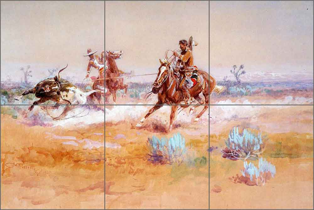 Mexico by Charles M. Russell Ceramic Tile Mural - CMR018