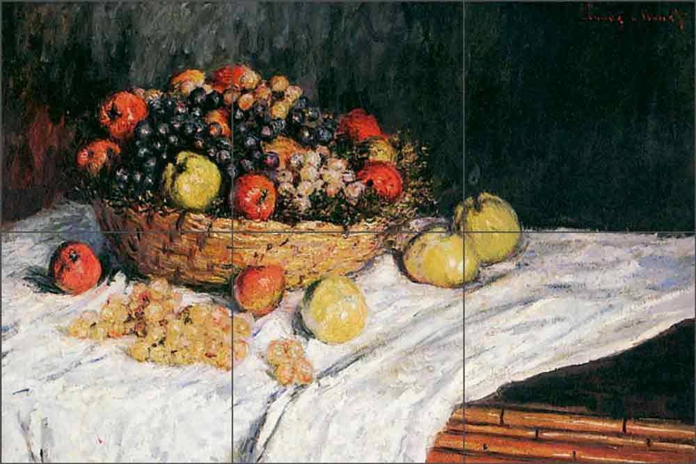 Fruit Basket with Apples and Grapes by Claude Oscar Monet COM008