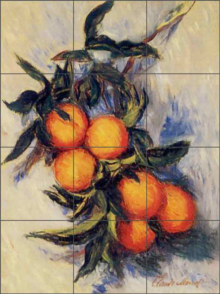 Orange Branch Bearing Fruit by Claude Oscar Monet Ceramic Tile Mural COM011