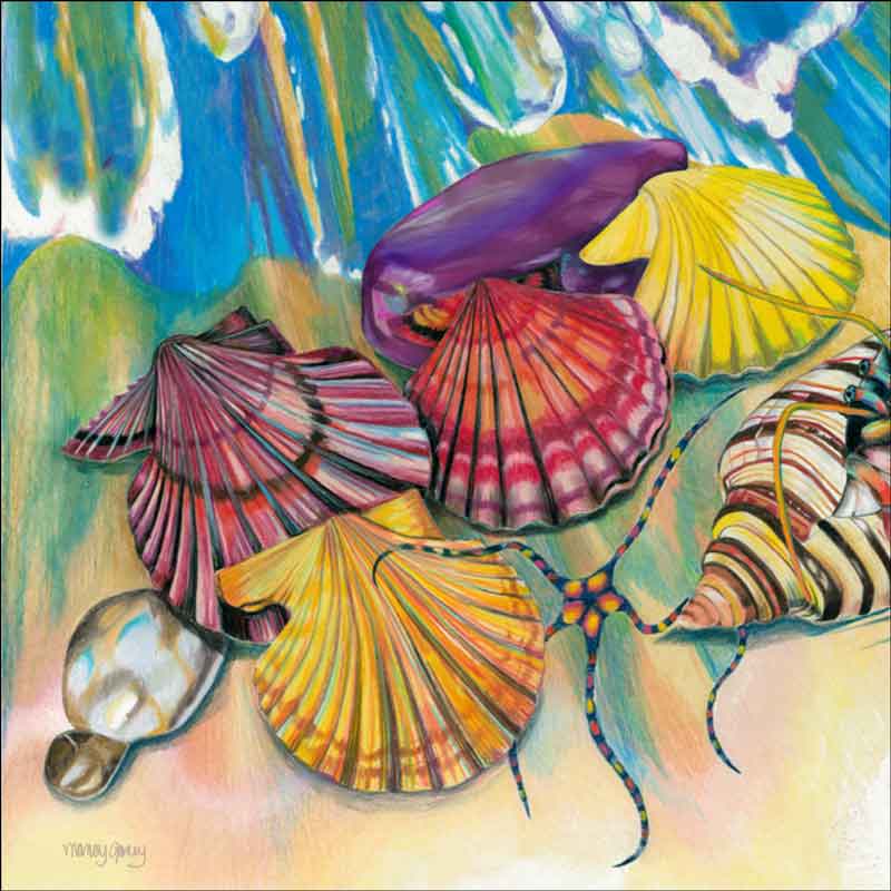 Beach Bounty by Nancy Jacey Ceramic Accent & Decor Tile - CPA-NJ13034AT