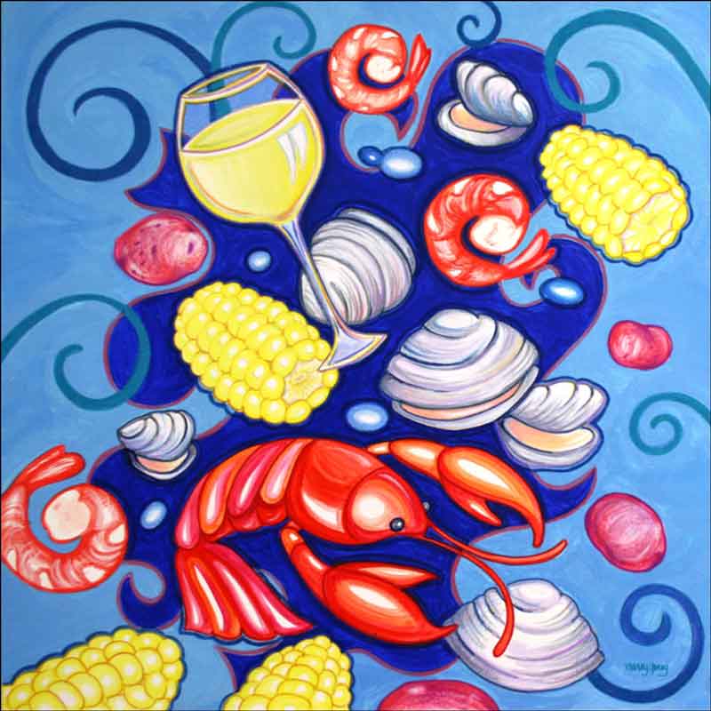 Clam Bake by Nancy Jacey Ceramic Accent & Decor Tile - CPA-NJ17069AT