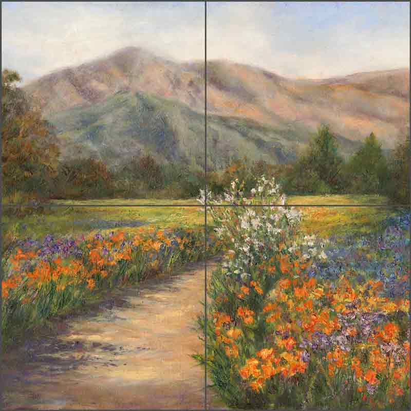 Path to Spring by Carolyn Paterson Ceramic Tile Mural CPA016
