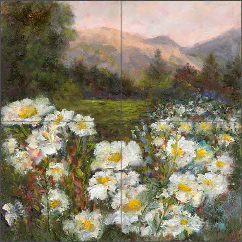 Meadow in Spring by Carolyn Paterson Ceramic Tile Mural CPA019