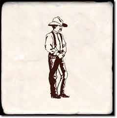 Western Cowboy Tumbled Marble Accent Tile 4" x 4" - CWC001AT