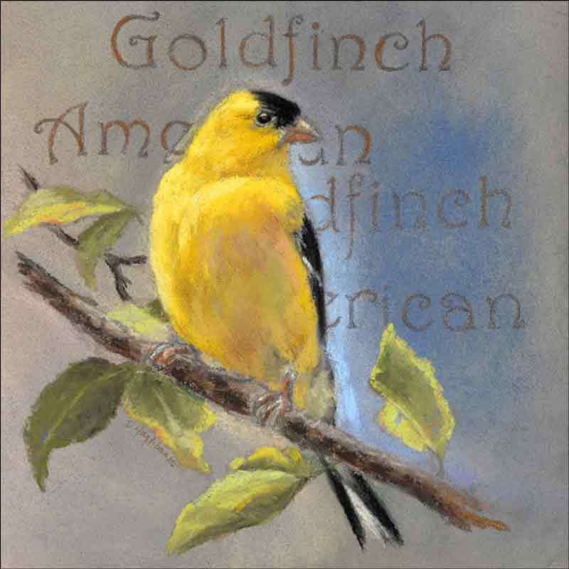 American Goldfinch by Debbie Hughbanks Ceramic Accent & Decor Tile DHA056AT