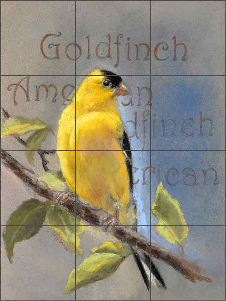 American Goldfinch by Debbie Hughbanks Ceramic Tile Mural - DHA056