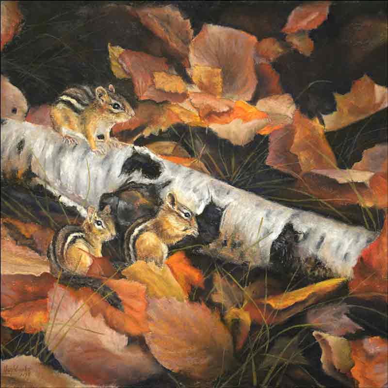 Autumn Forage by Debbie Hughbanks Ceramic Accent & Decor Tile DHA058AT