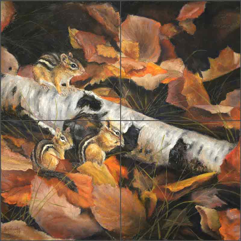 Autumn Forage by Debbie Hughbanks Ceramic Tile Mural - DHA058
