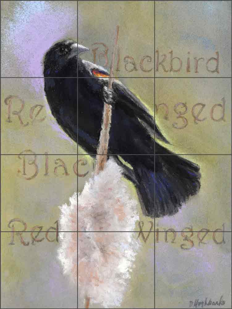 Red-Winged Blackbird by Debbie Hughbanks Ceramic Tile Mural - DHA072