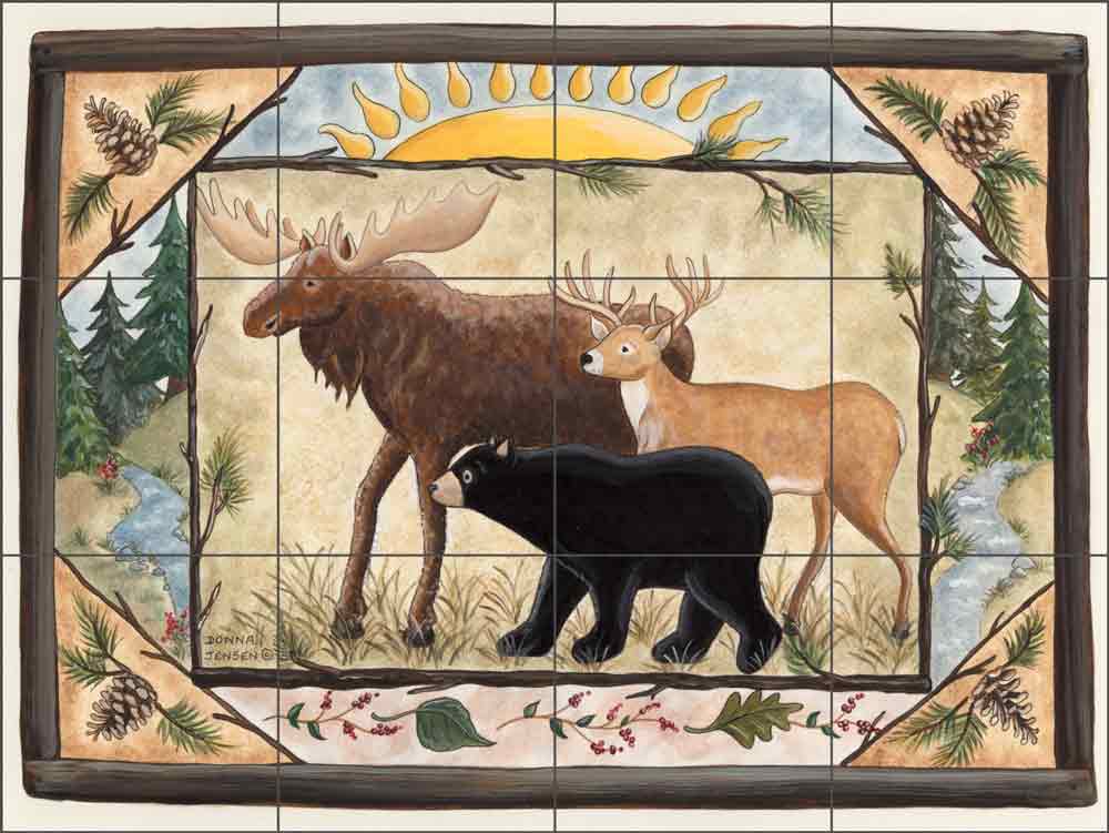 Friends of the Woods by Donna Jensen Ceramic Tile Mural DJ018