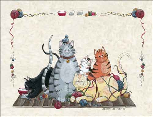 Granny's Cats by Donna Jensen Accent & Decor Tile - DJ022AT