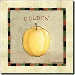 Jensen Fruit Golden Apple Ceramic Accent Tile - DJ042AT