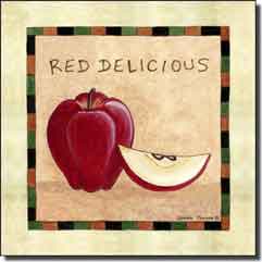 Jensen Fruit Red Delicious Apple Ceramic Accent Tile - DJ044AT