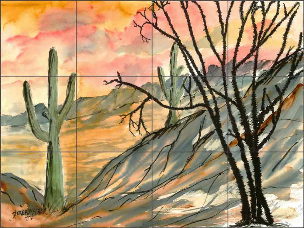 Arizona Evening by Derek McCrea Ceramic Tile Mural DMA002